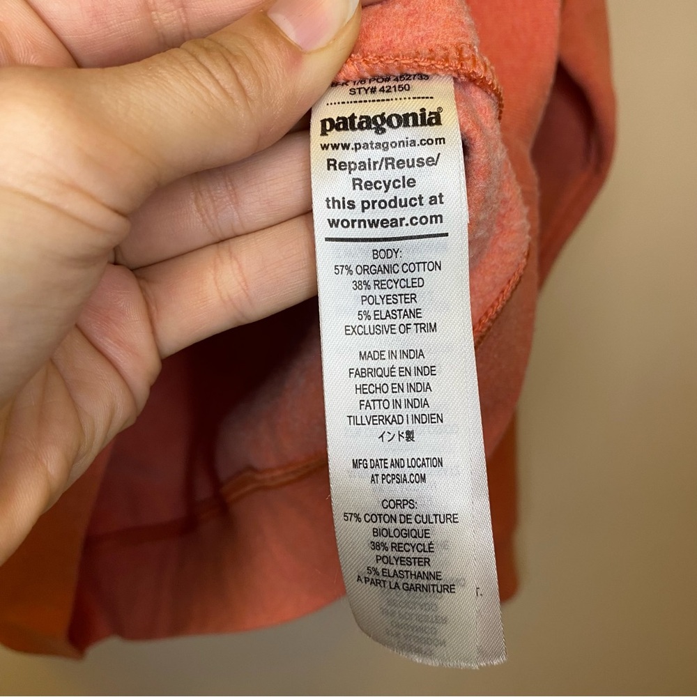 PATAGONIA Ahnya Quarter Zip Pullover in Rock Melon Orange Sz Medium 42150 - Picture 10 of 11